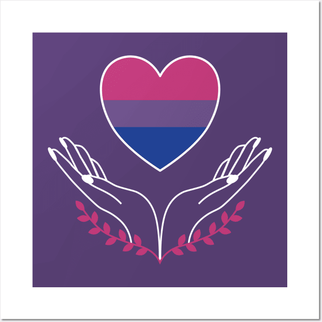 Bisexual Pride Flag Heart Wall Art by superdupertees